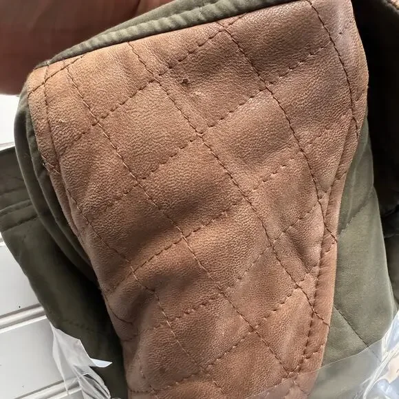 Ralph Lauren Olive Green Men’s Quilted Hunting jacket corduroy collar size L - Picture 5 of 12